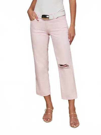 L'agence Women's Blaine Cropped Stove Pipe Jean In Icy Lilac Destruct In Neutral