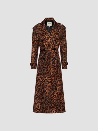 L'agence Women's Brinley Leopard-print Oversized Trench In Tan Multi Javan