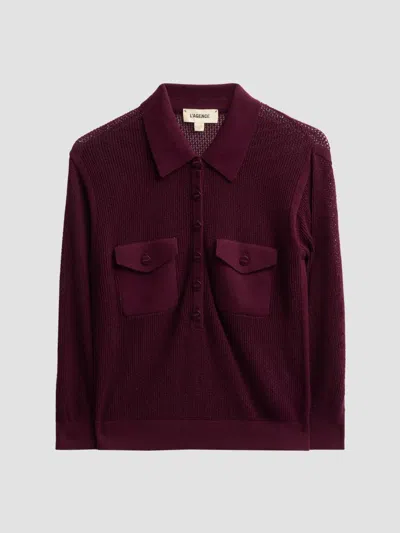 L'agence Women's Carine Pointelle-knit Sweater In Deep Sangria