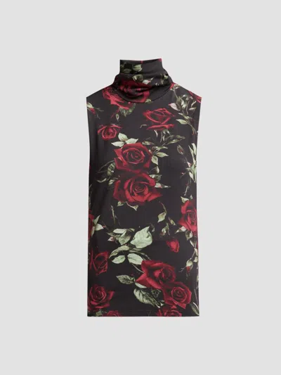 L'agence Ceci Turtleneck Sleeveless Top In Black