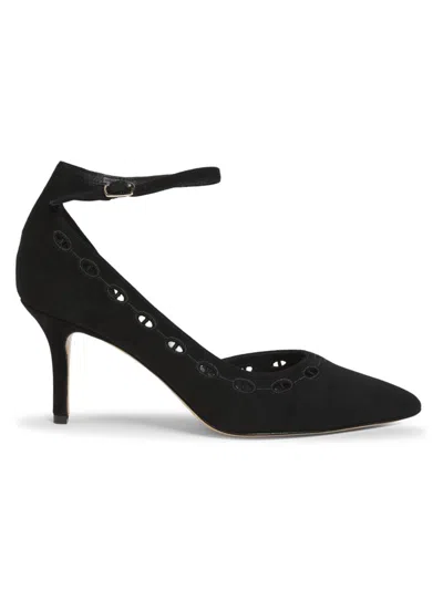 L'agence Women's Cezanne 75mm Laser-cut Suede Pumps In Black