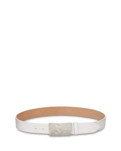 L'agence Women's Chara Croc Embossed Leather Belt In Pink