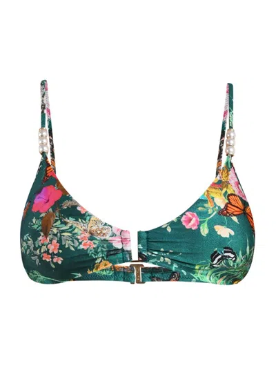 L'agence Women's Charonda Butterfly Yazmin Printed Triangle Bra Top In Multi