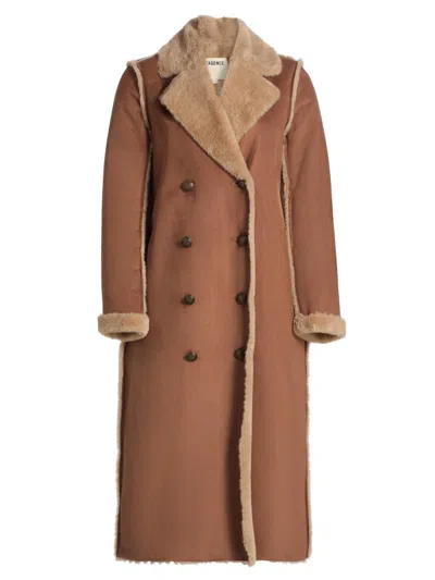 L'agence Women's Citron Faux-fur Maxi Coat In Brown