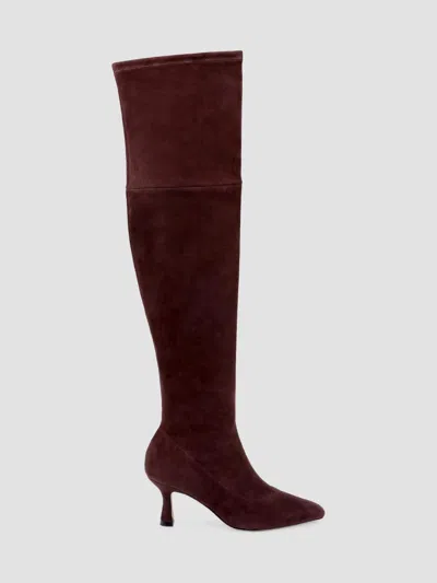 L'agence Women's Clarin Ii 65mm Suede Over-the-knee Boots In Mahogany