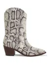 L'agence Women's Claude 60mm Snake Print Ankle Boots In White