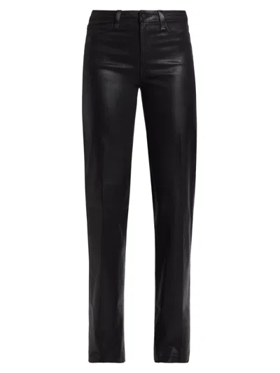 L'agence Clayton Coated Wide-leg Jeans In Noir Coated