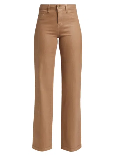 L'agence Marty Ultra High Rise Flare Leg Jeans In Cappuccino In Animal Print