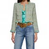 L'agence Women's Clydie Cropped Tweed Jacket In Lagoon Light Brown In Multi