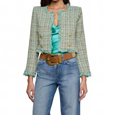 L'agence Women's Clydie Cropped Tweed Jacket In Lagoon Light Brown In Multi
