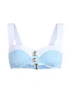 L'agence Alexandria Chic Structured Bikini Top Powder Blue In Blue