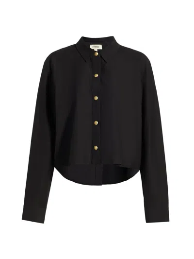 L'agence Women's Cosette Crop High-low Shirt In Multi