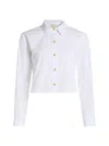 L'agence Cosette Cropped Button-front Shirt In Multi