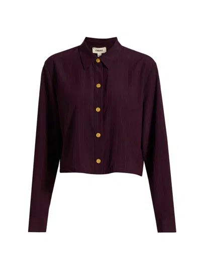 L'agence Women's Cosette Pinstriped Button-front Shirt In Gold