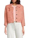 L'agence Women's Cropped Tweed Jacket In Orange