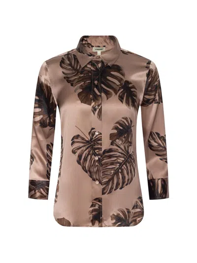 L'agence Women's Dani Floral Silk Shirt In Brown