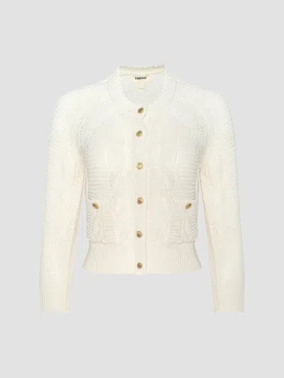 L'agence Women's Darcy Cable Stitch Cardigan In Ivory