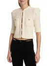 L'agence Women's Delilah Cropped Textured Cardigan In Neutral