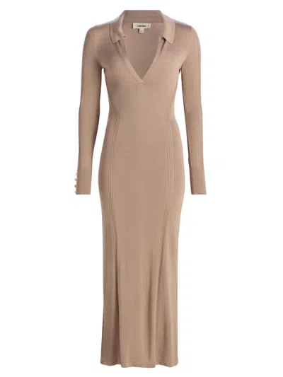 L'agence Delma Knit Maxi Dress In Neutral