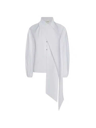L'agence Women's Deon Poplin Tie-neck Shirt In White