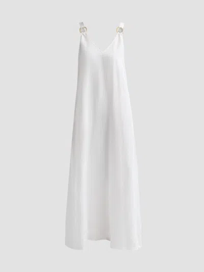 L'agence Women's Didi O-ring Strap Maxi Dress In White