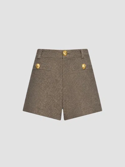 L'agence Women's Dionne Textured Cotton-blend Shorts In Mota Light Gold