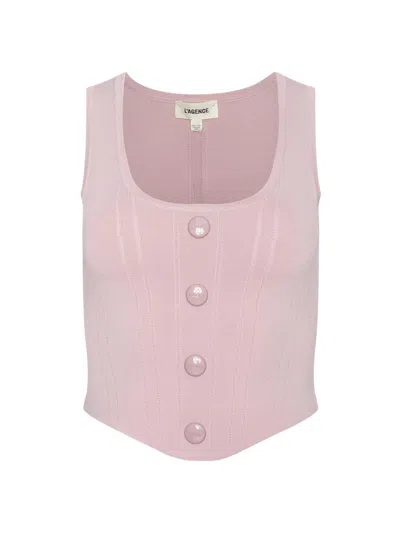 L'agence Dove Pointelle Sweater Tank In Multi