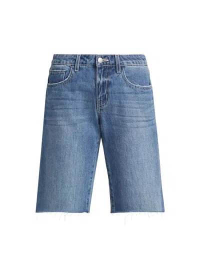L'agence Women's Elise Denim Bermuda Shorts In Blue