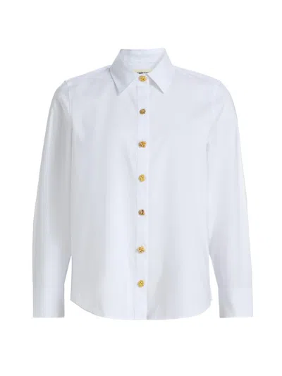 L'agence Women's Ellery Cotton-blend Button-front Blouse In White