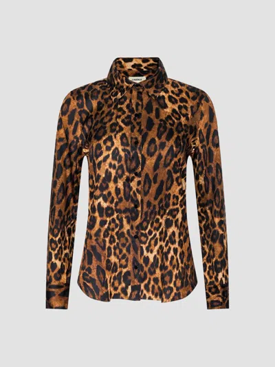 L'agence Women's Ellery Printed Blouse In Tan Multi Javan