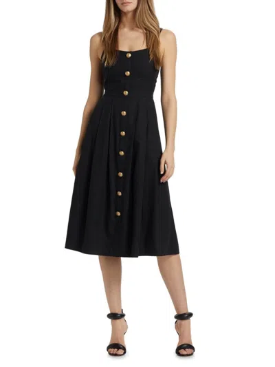 L'agence Esmeralda Sleeveless Midi Dress In Black