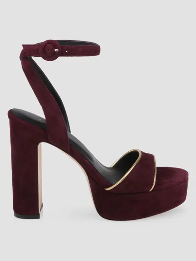 L'agence Women's Essie 115mm Suede Platform Sandals In Burgundy