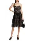 L'agence Women's Flyn Sweetheart Lace Midi-dress In Black