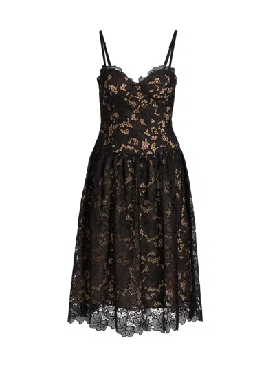 L'agence Flyn Wire-cup Midi Dress In Black