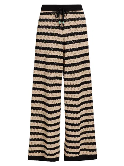 L'agence Women's Gaelle Striped Pointelle Knit Pants In Multi