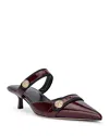 L'agence Gilliane Ii Mary Jane Pointed Toe Kitten Heel Mule In Burgundy