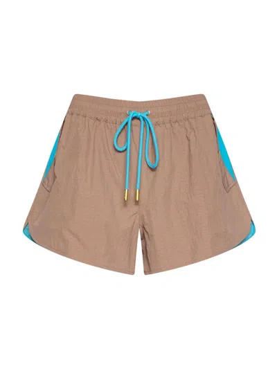 L'agence Women's Grayson Dolphin-hem Drawstring Shorts In Brown