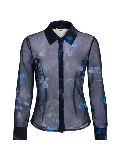 L'agence Women's Indiana Printed Fitted Blouse In Blue