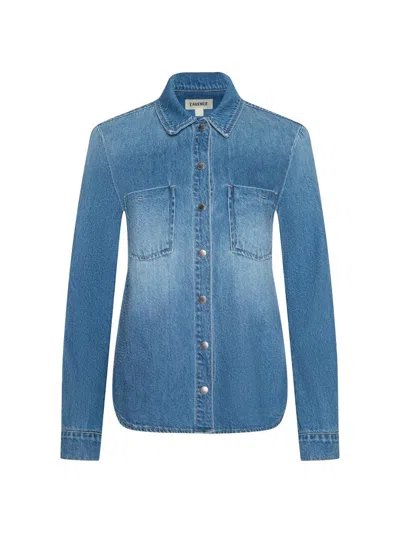 L'agence Women's Isla Cotton Denim Button-front Shirt In Blue