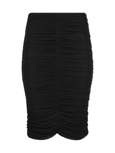 L'agence Isodora Mesh Midi Skirt In Black