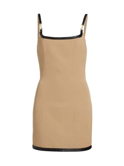 L'agence Women's Jettie Leather-trim Minidress In Brown