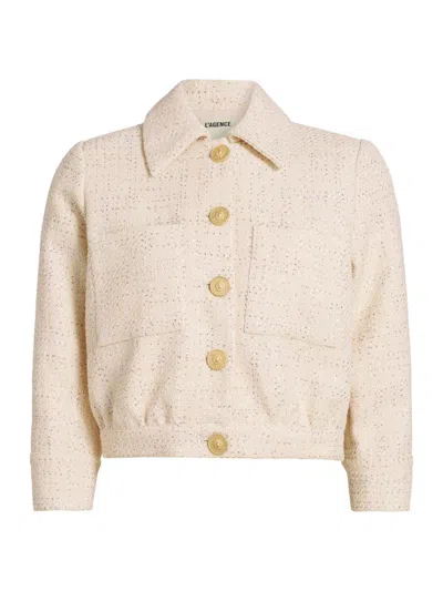 L'agence Women's Jia Tweed Crop Jacket In Pink