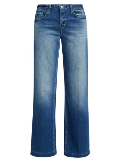 L'agence Women's Joanne Low-rise Wide-leg Jeans In Blue