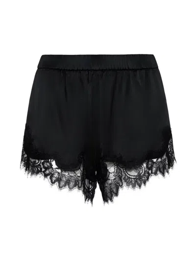 L'agence Women's Joy Lace-trimmed Silk Shorts In Black