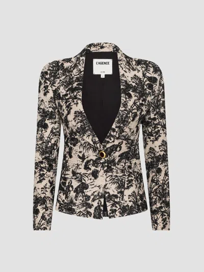 L'agence Women's Kaisley Toile-print Blazer In Brown Beige Toile