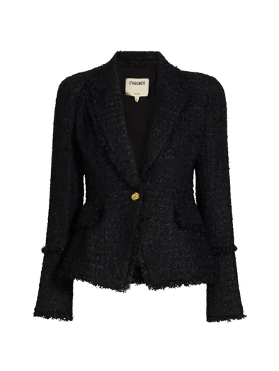 L'agence Women's Kaisley Tweed Single-breasted Blazer In Black