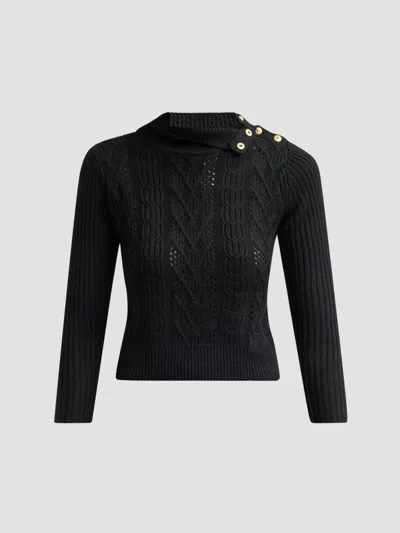 L'agence Women's Kamdyn Cable-knit Sweater In Black