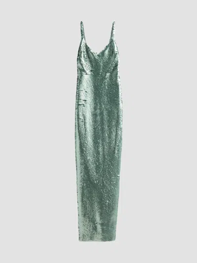 L'agence Women's Karma Sequin Maxi Dress In Matte Teal Sequins