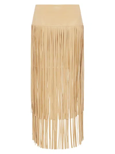 L'agence Karolina Fringe Skirt In Croissant In Gray