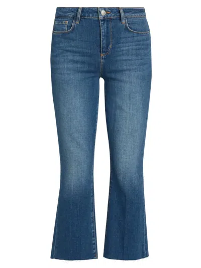 L'agence Women's Kendra Crop Flare Jeans In Blue